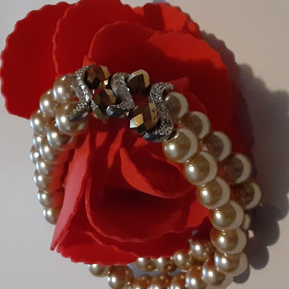 Source Unknown Jewelry - Beautiful double strand gold beaded bracelet